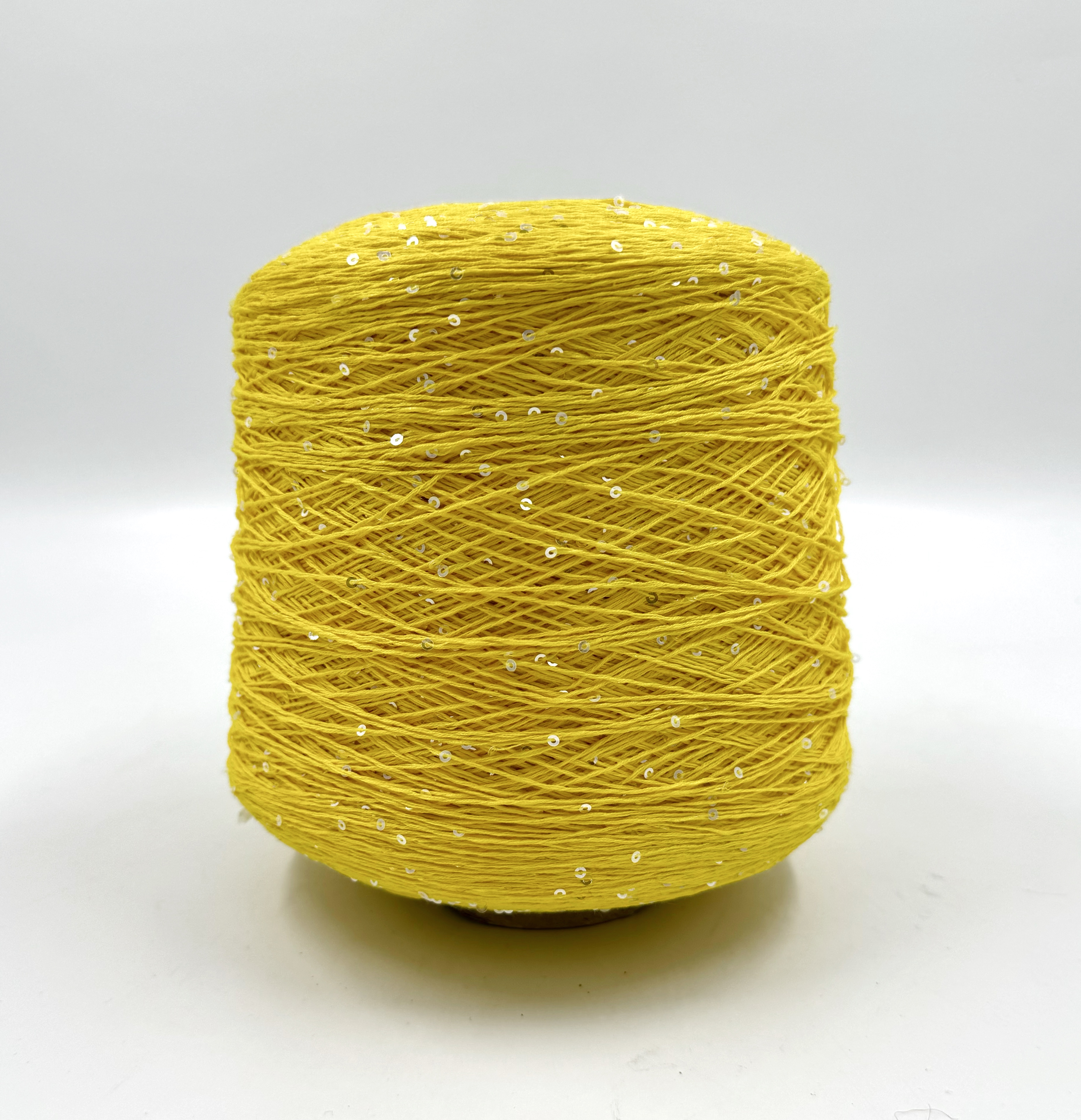 Пряжа Cotton Paillettes, D&C Yarns,  хлопок, цвет ярко-желтый