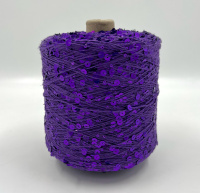 Королевские пайетки Shine Pail, 98% хлопок, 2% Па, 240м/100гр, фиолетовый с глянцевыми пайетками