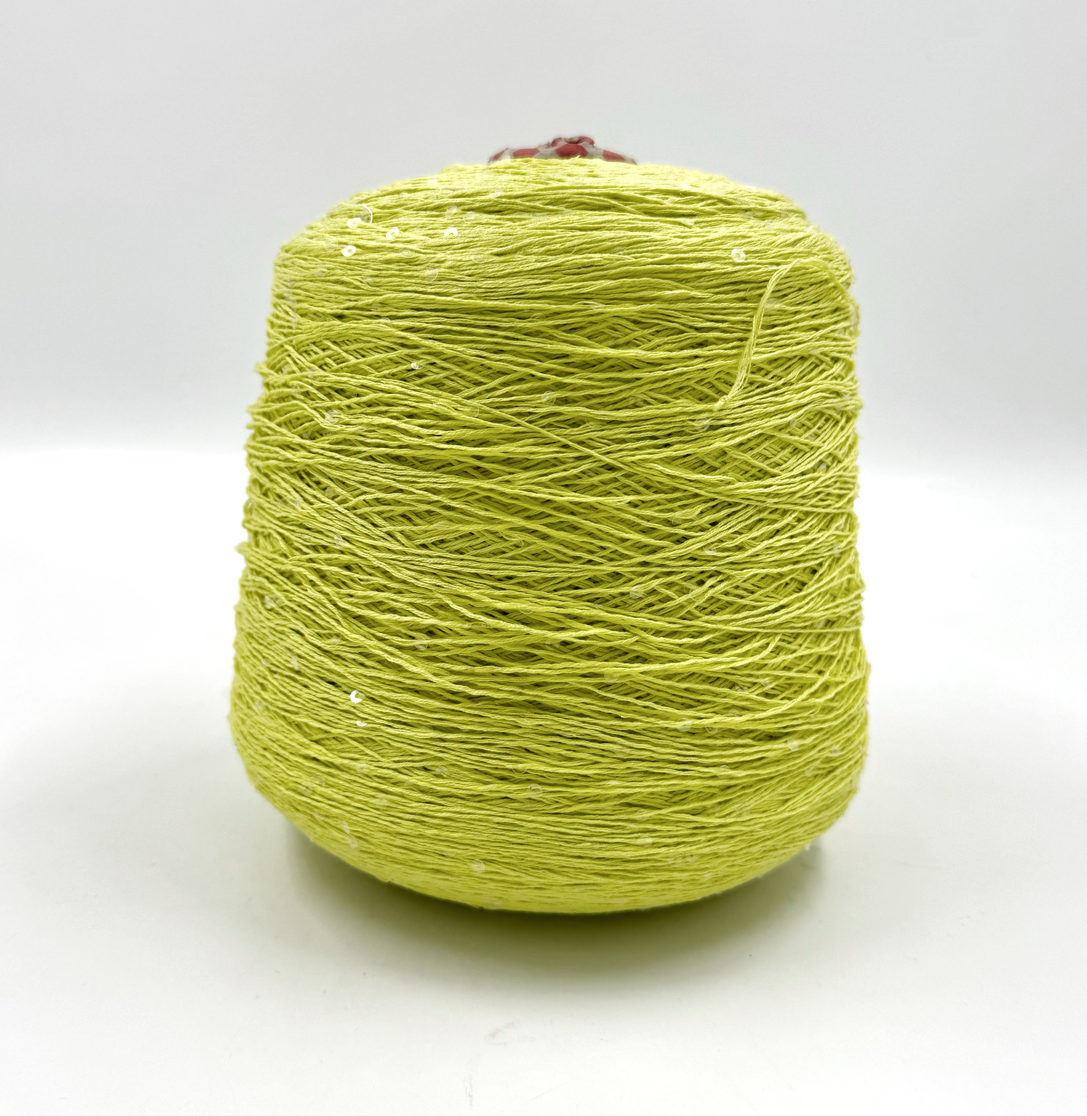 Пряжа Cotton Paillettes, D&C Yarns, хлопок, цвет желто-зеленый